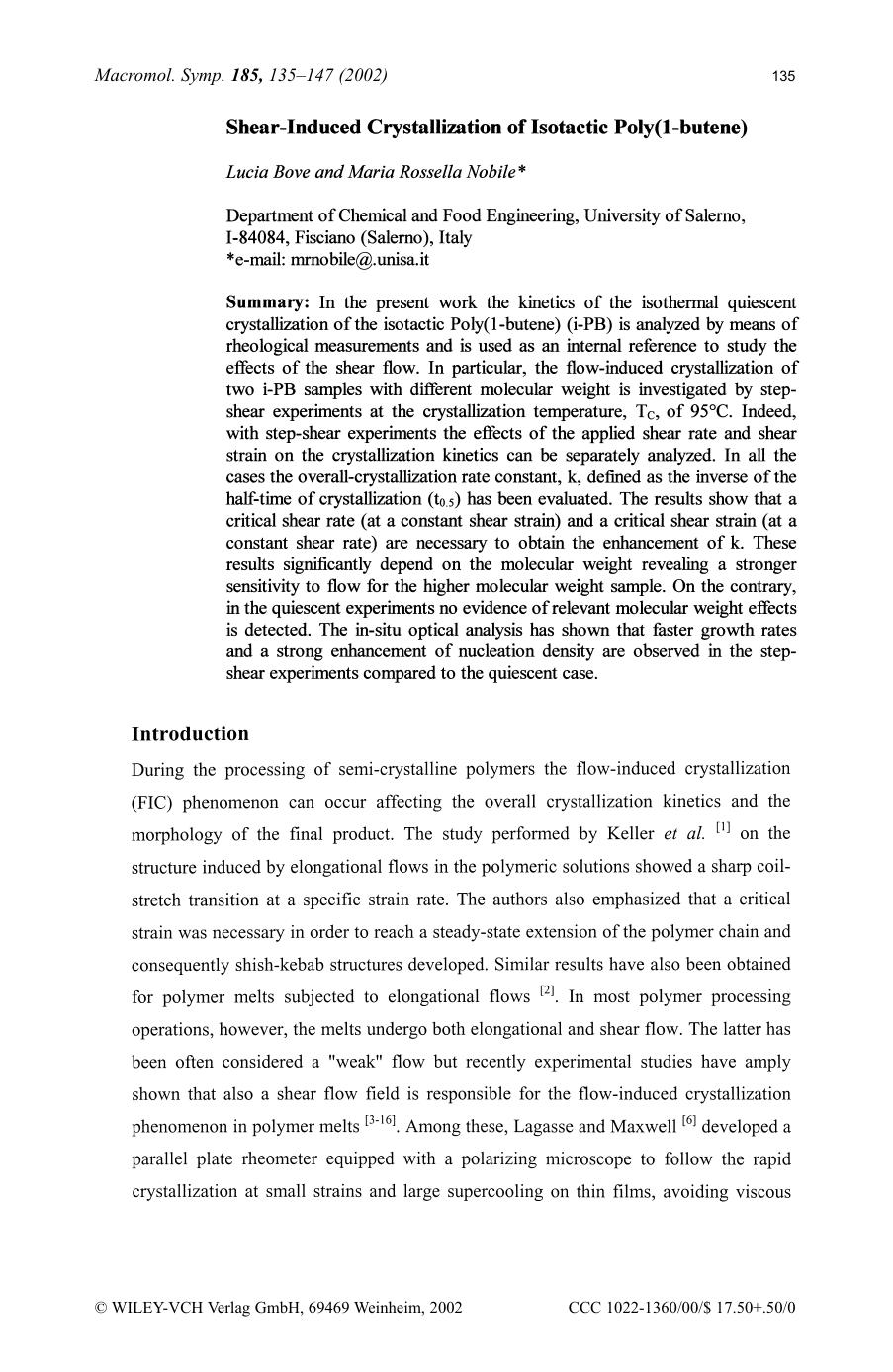 Shear-induced crystallization of isotactic poly(1-butene) by SOD