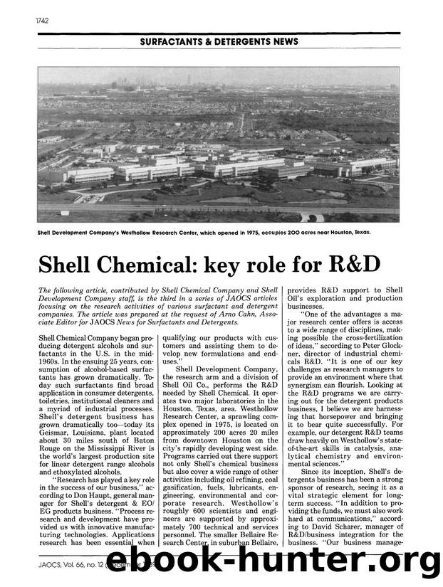 Shell chemical: key role for R&amp;D by Unknown