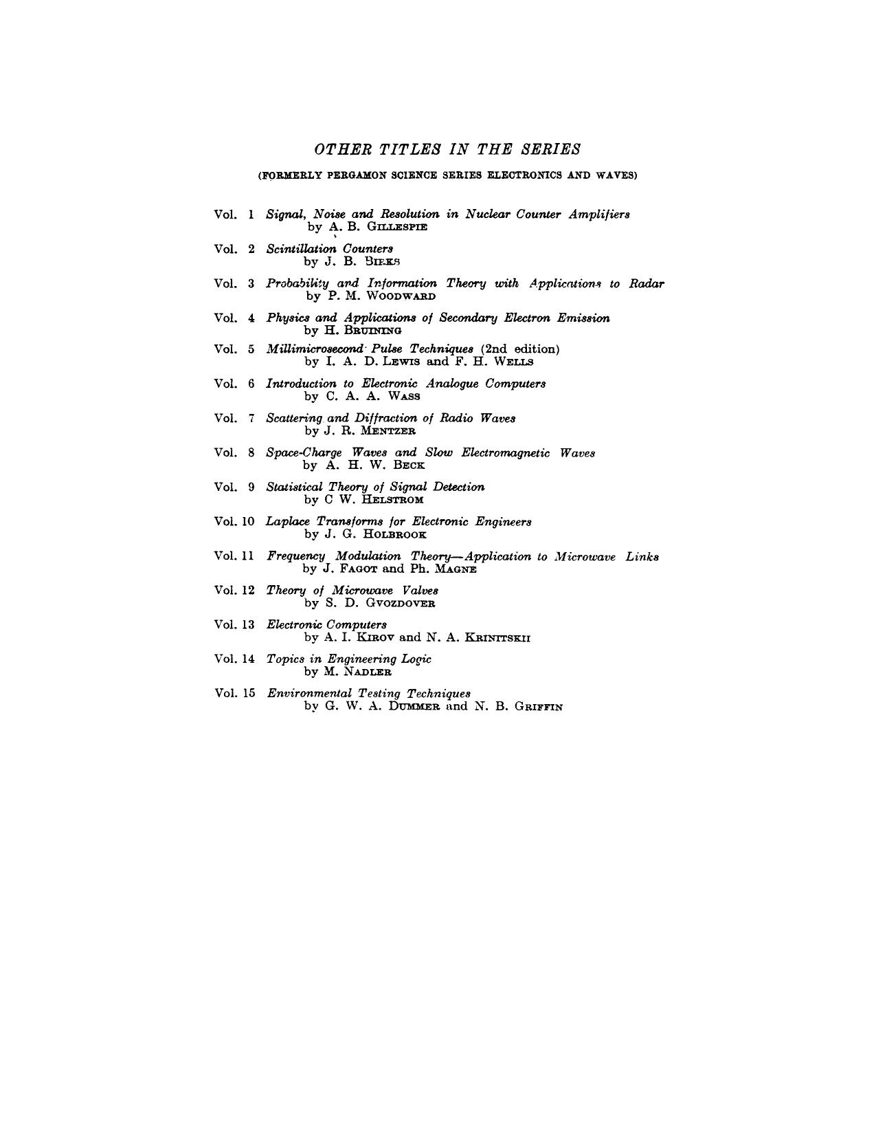 Shevchik and W. A. Gambling (Auth.) by Fundamentals of Microwave Electronics (1963)