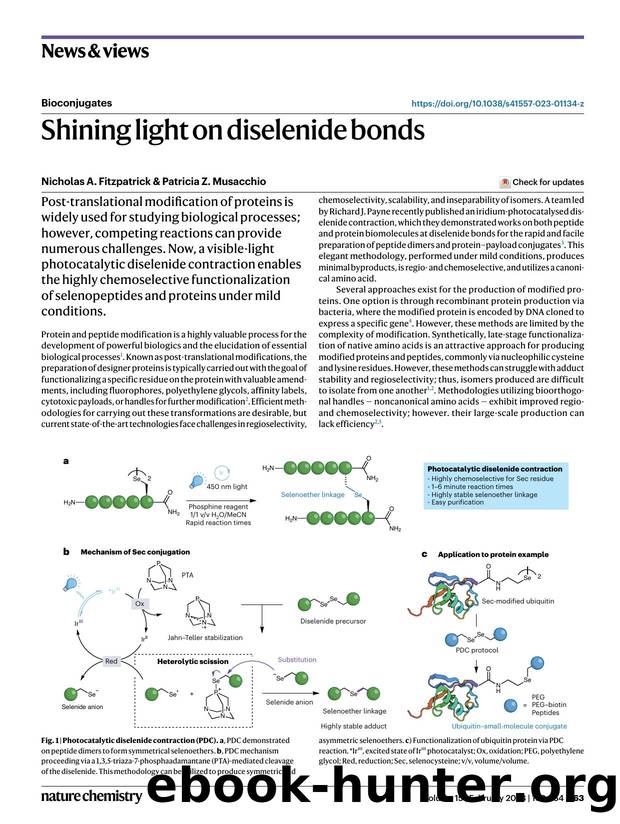 Shining light on diselenide bonds by Nicholas A. Fitzpatrick & Patricia Z. Musacchio