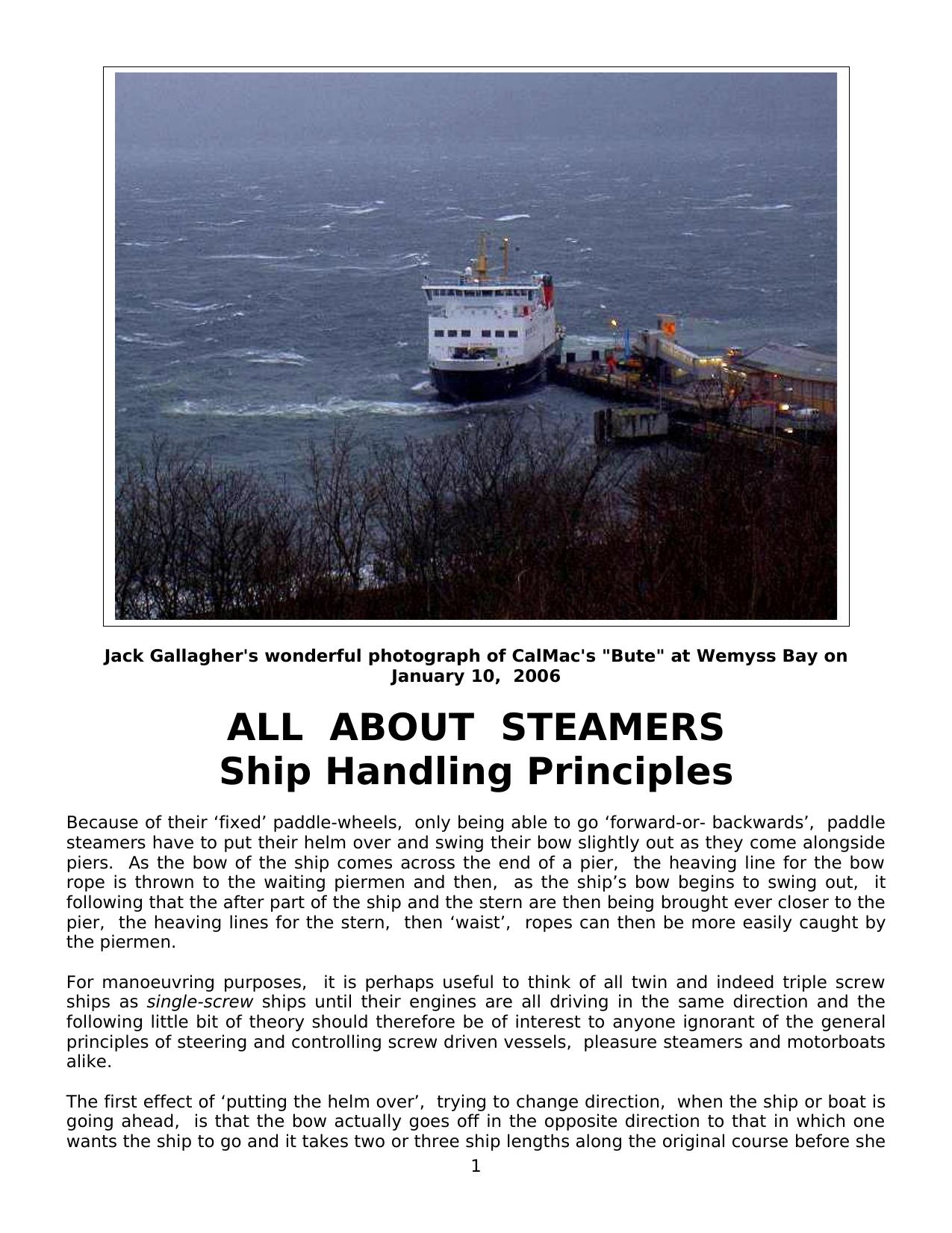Ship Handling Principles by Donald Kelly