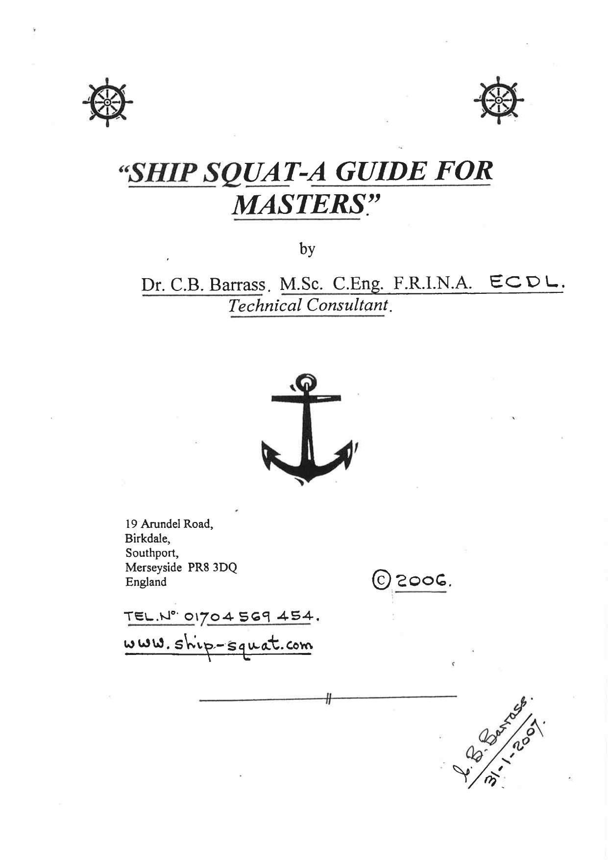Ship Squat a Guide for Masters by Unknown