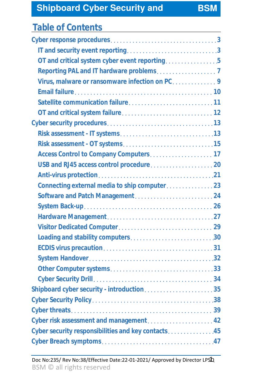 Shipboard Cyber Security and Response Manual by Unknown