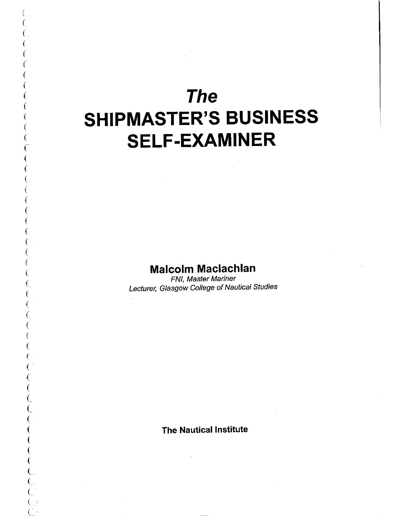 Shipmaster Business Self-Examiner (Searchable) by Unknown