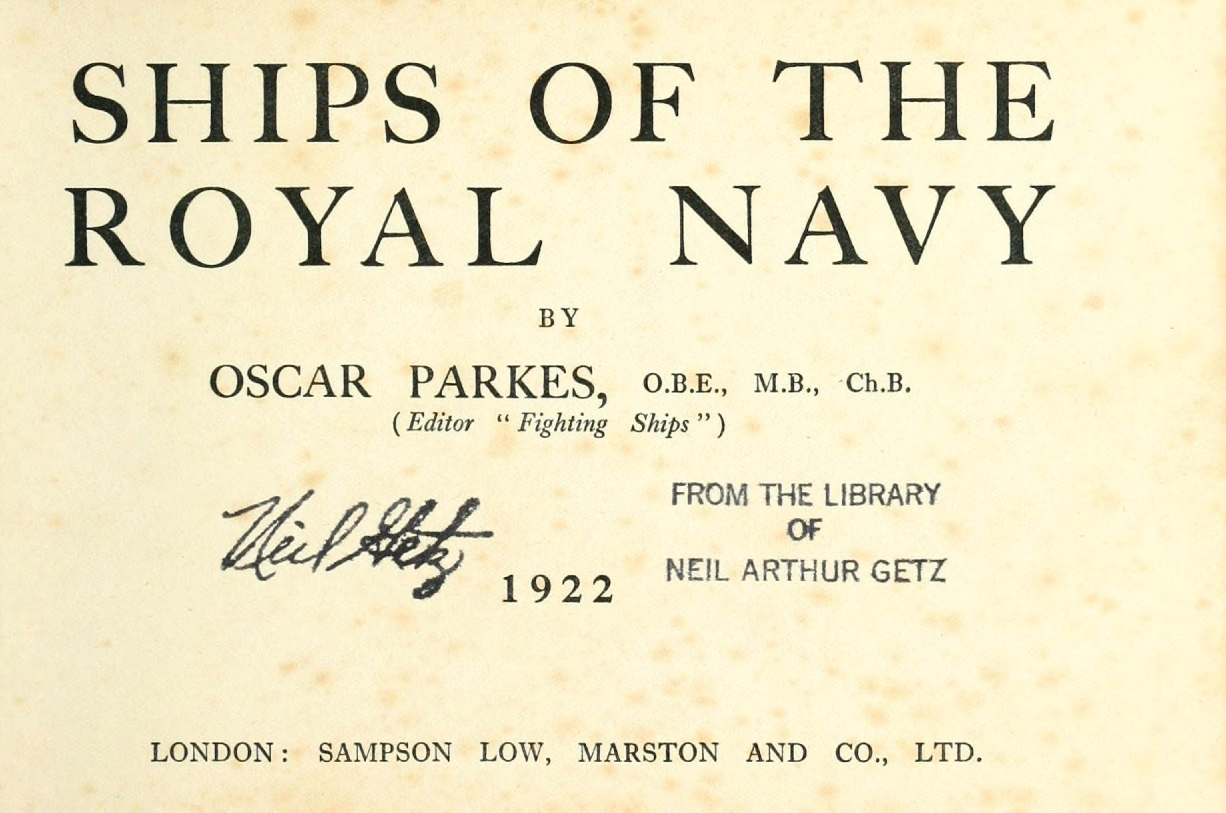 Ships of the Royal Navy by Parkes O