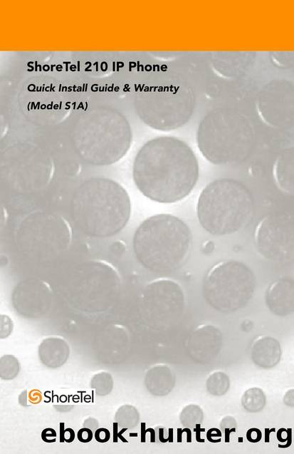 ShoreTel ShorePhone IP 210 Quick Install Guide by ShoreTel Inc