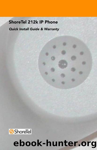 ShoreTel ShorePhone IP 212k Quick Install Guide by ShoreTel Inc
