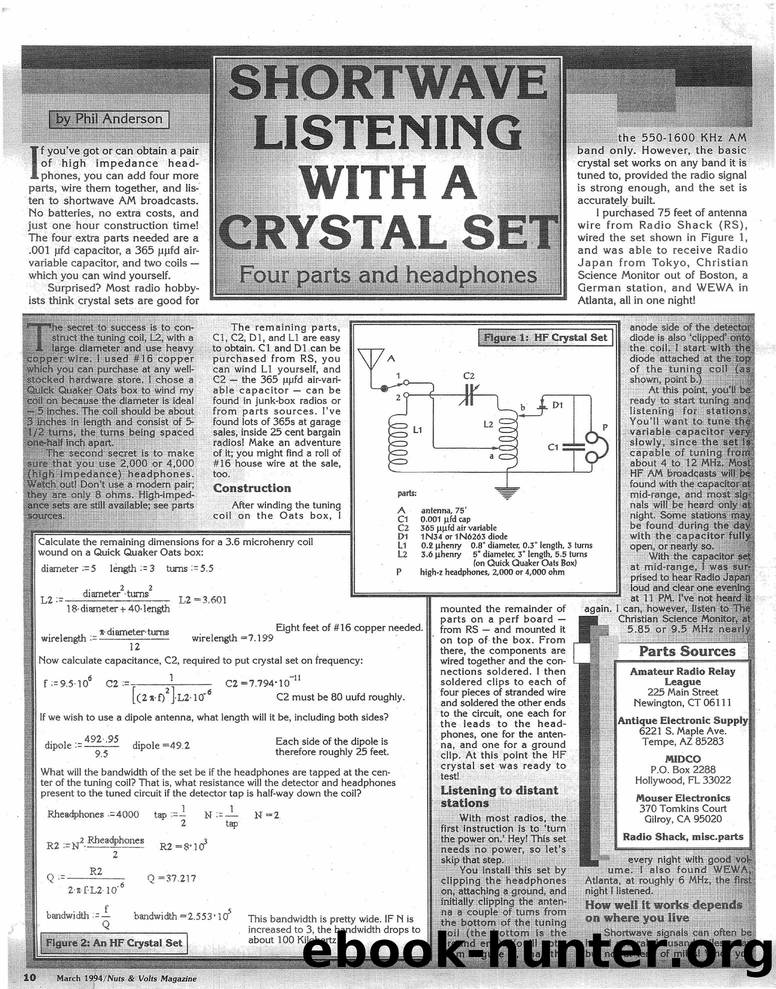 Shortwave Listening With A Crystal Set by Unknown