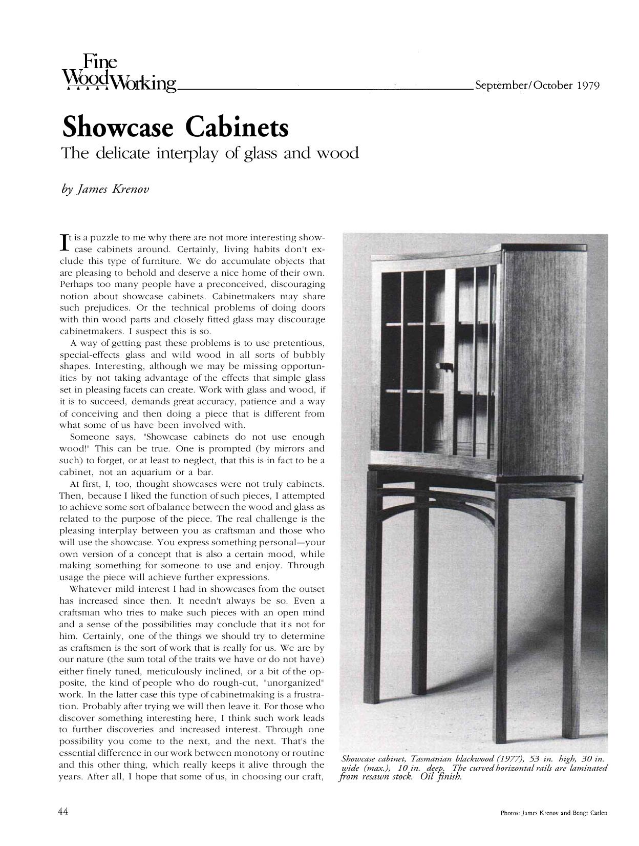 Showcase Cabinets by James Krenov