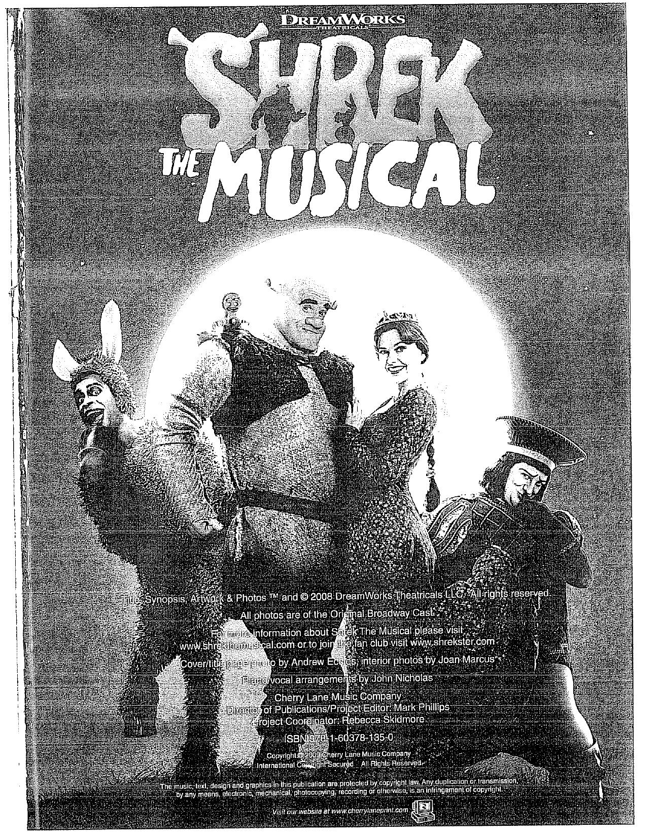 Shrek the Musical (Piano Vocal Score) by Tesori J