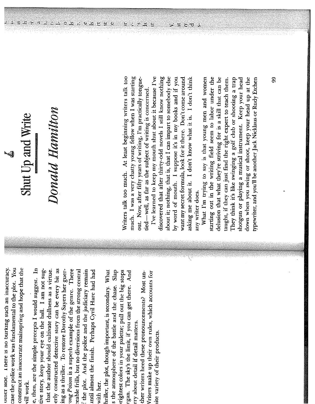 Shut Up And Write by Hamilton Donald