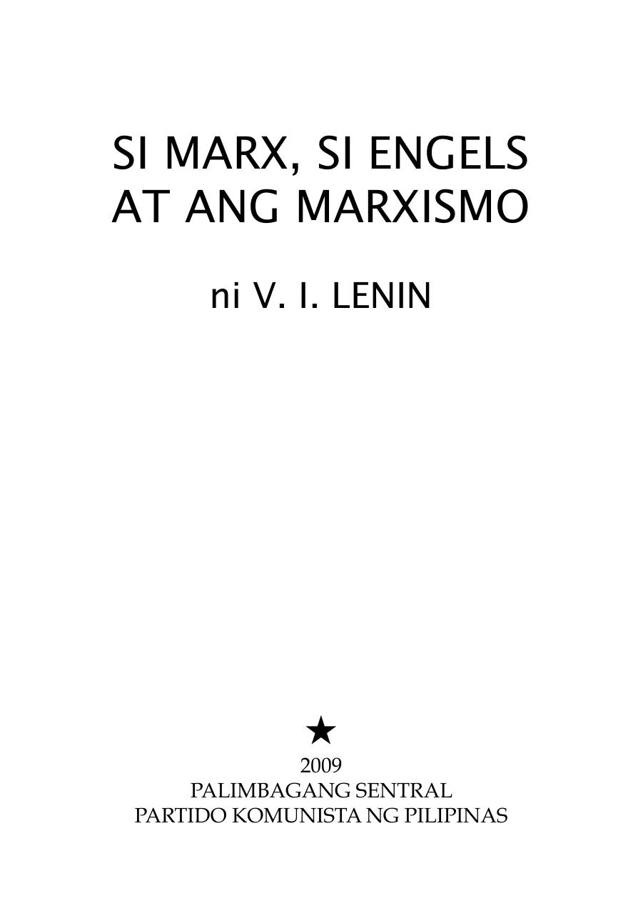Si Marx, Si Engels at ang marxismo by V. I. Lenin