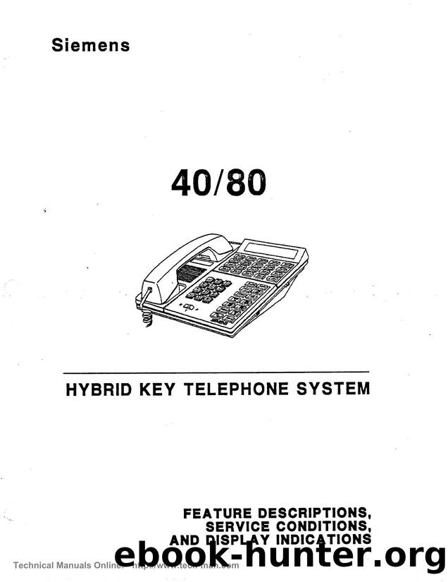 Siemens 40-80 Hybrid Key Features-Service-Display Indications by EZ Manuals