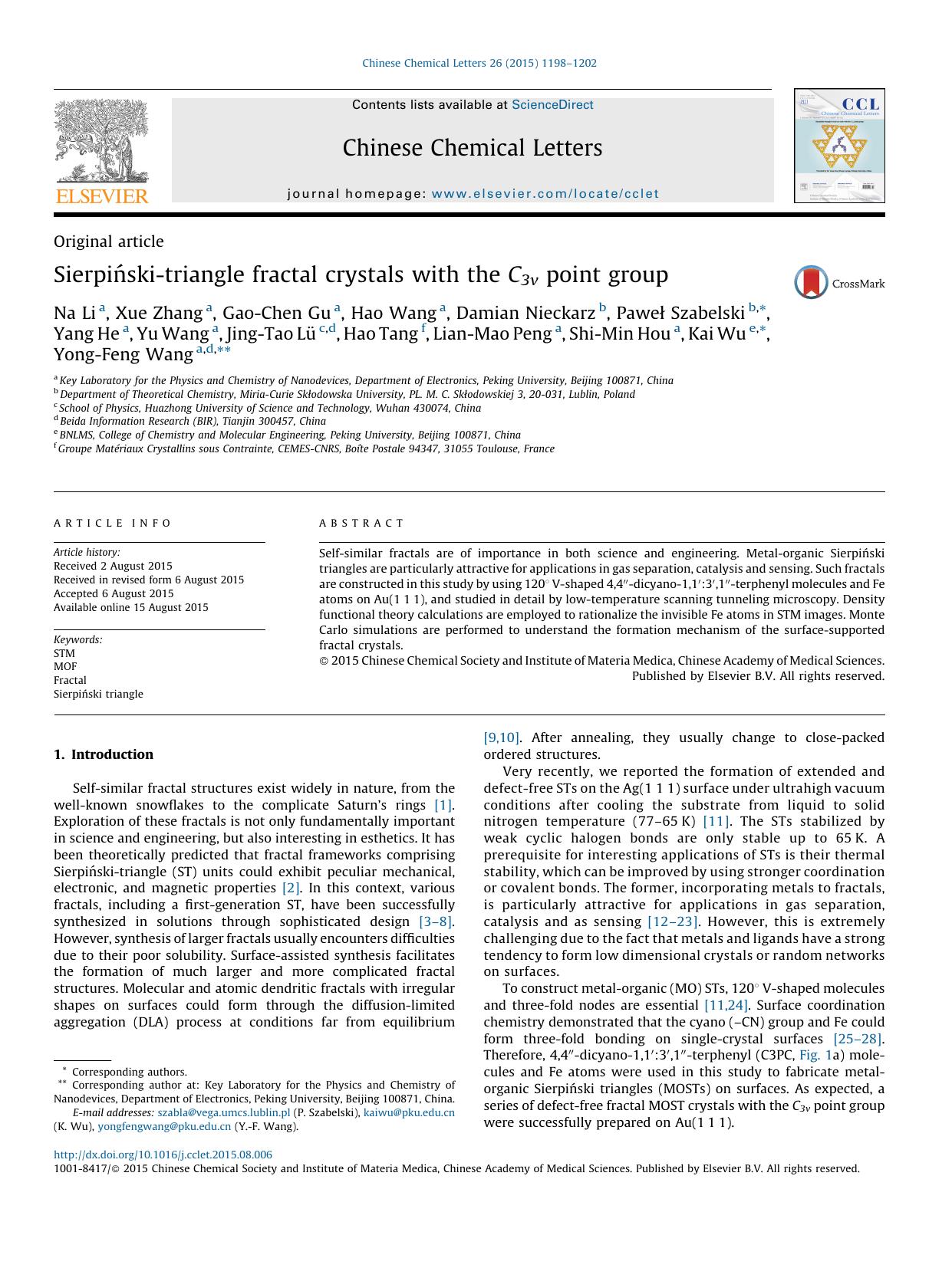 SierpiÅski-triangle fractal crystals with the C3v point group by unknow