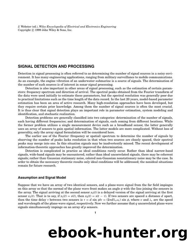Signal Detection and Processing". In: Wiley Encyclopedia of Electrical and Electronics Engineering by Unknown