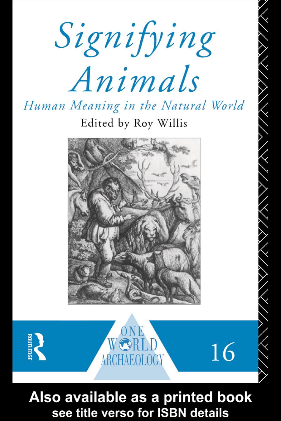 Signifying Animals by Roy Willis(edt)
