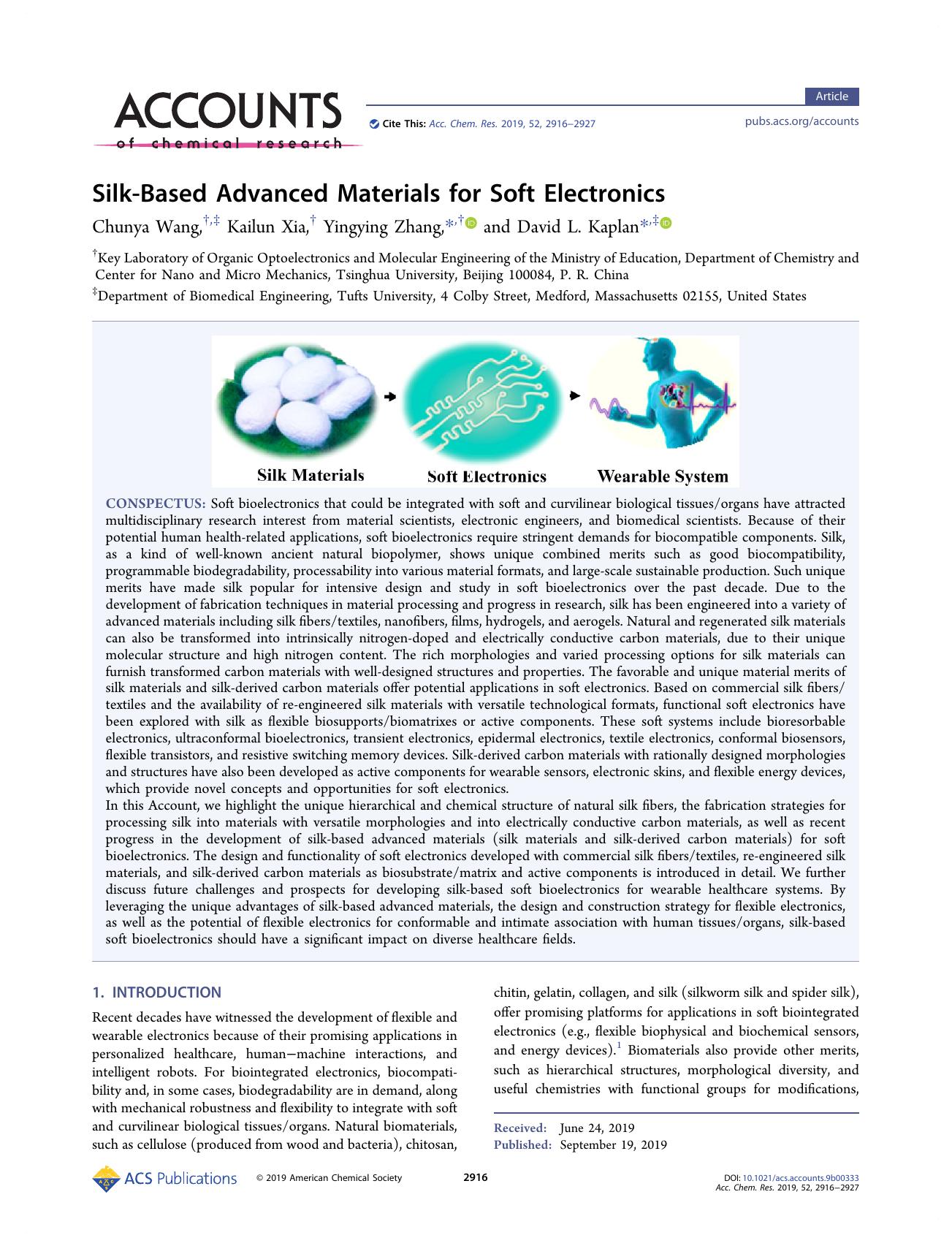 Silk-Based Advanced Materials for Soft Electronics by unknow