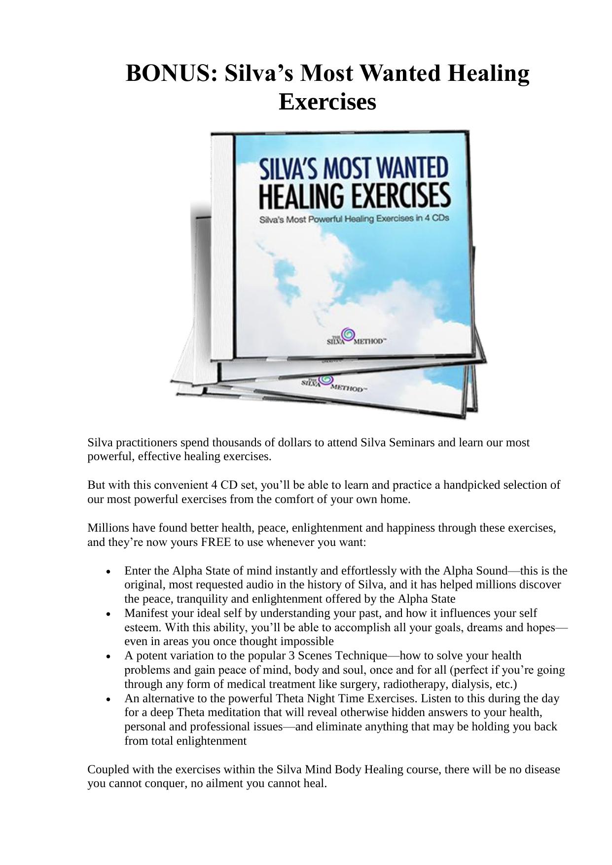 Silva’s Most Wanted Healing Exercises by Alex