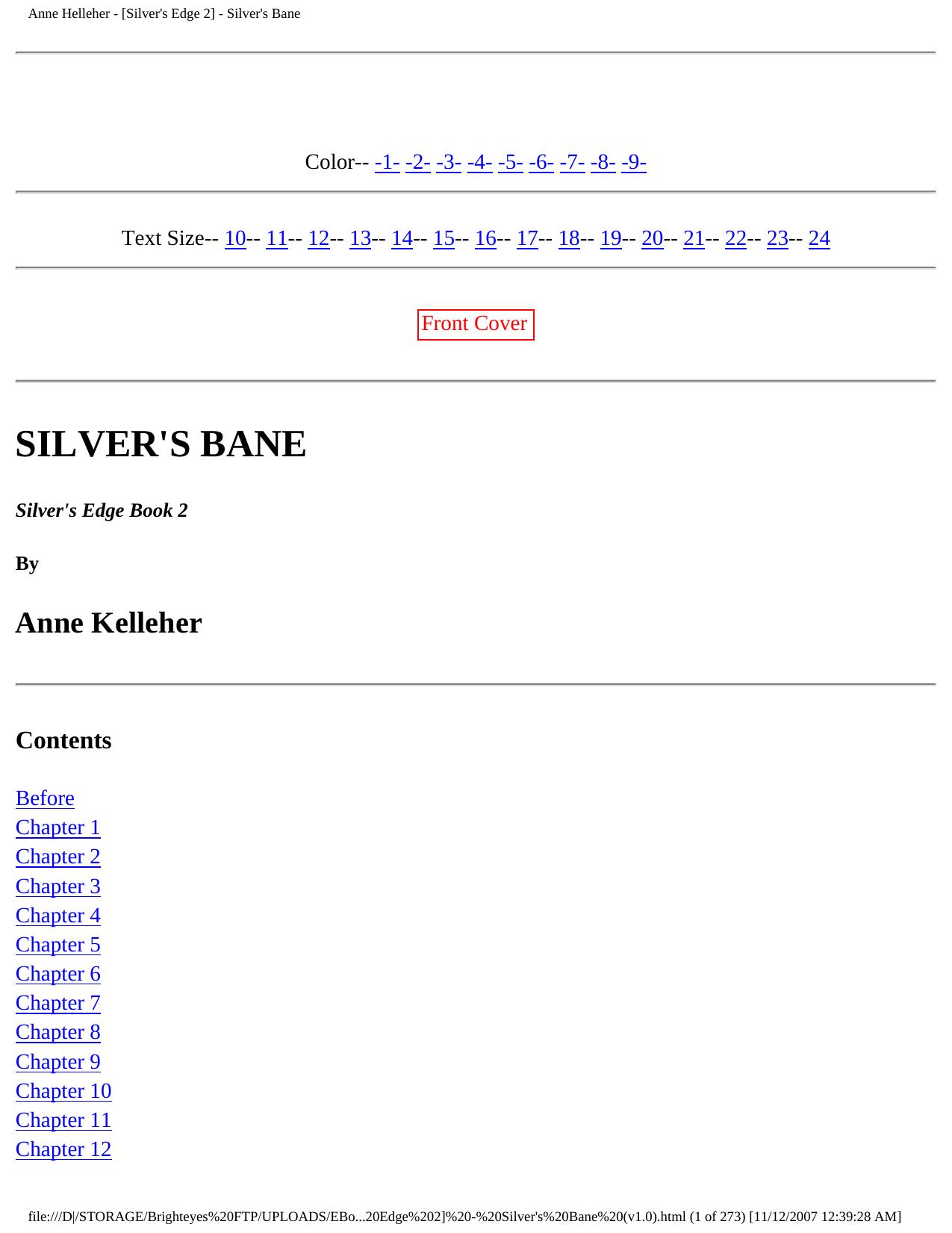 Silver's Bane by Anne Kelleher