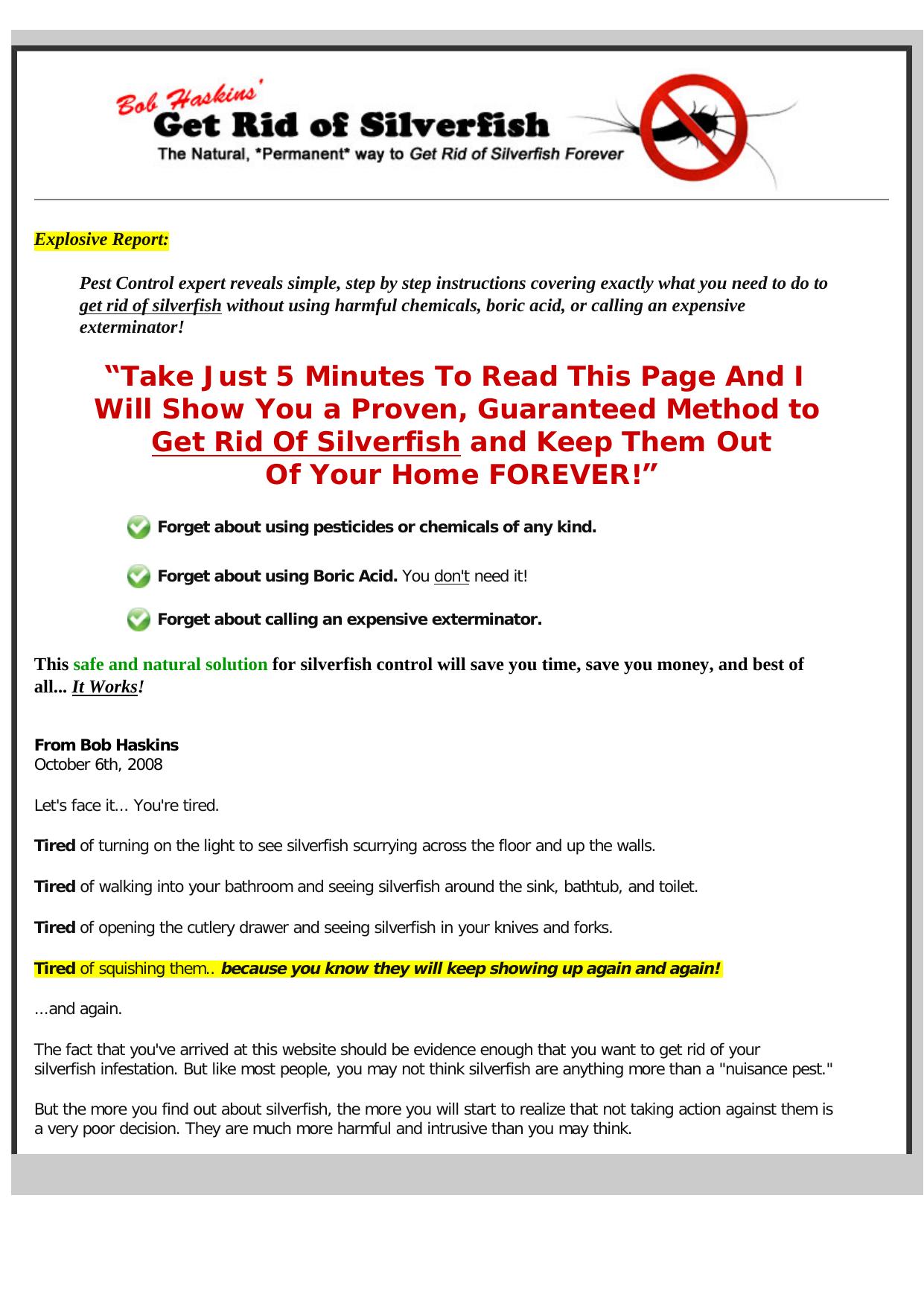 Silverfish Control- The Ultimate Guide To Get Rid Of Silverfish. by Best of Kuszter's Collection