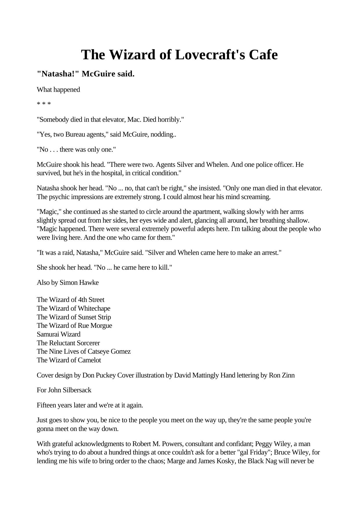 Simon Hawke Wizards 08 Wizard of Lovecraft Cafe by Unknown