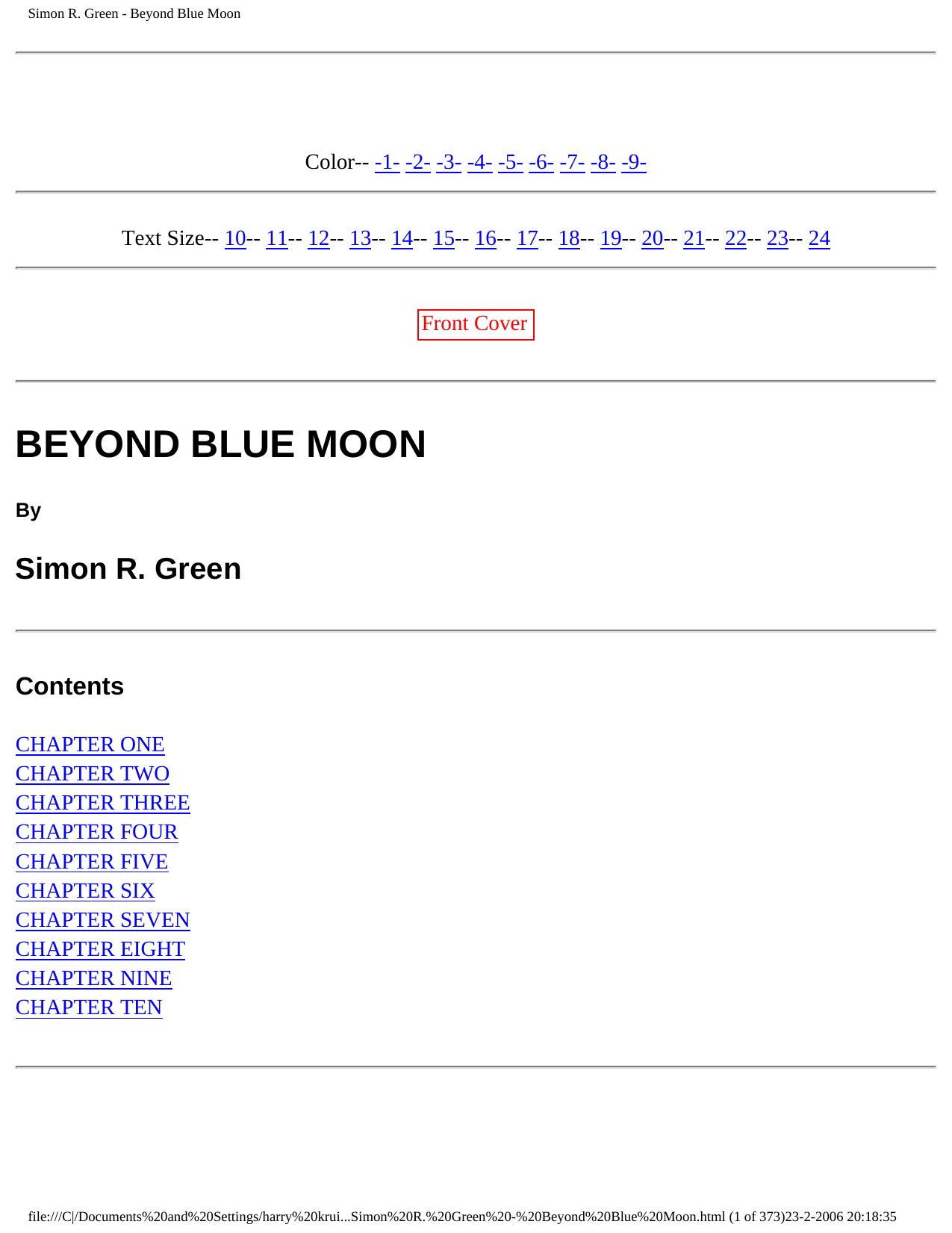 Simon R. Green - Beyond Blue Moon by Unknown