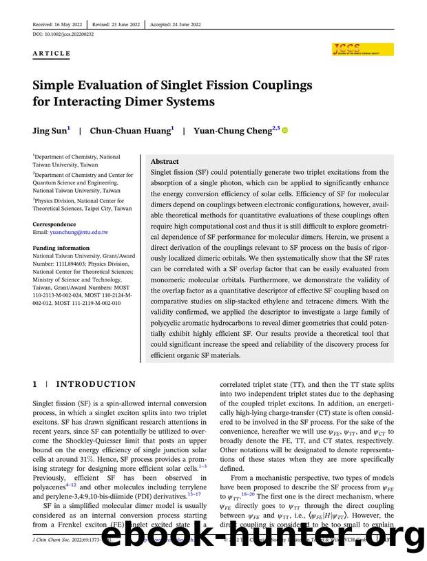 Simple Evaluation of Singlet Fission Couplings for Interacting Dimer Systems by Unknown