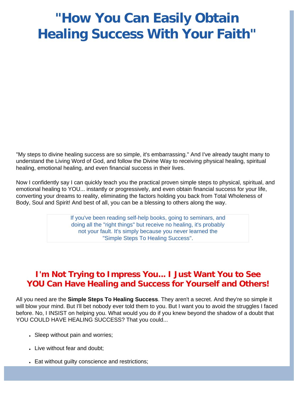 Simple Steps To Divine Healing Success. by Best of Kuszter's Collection