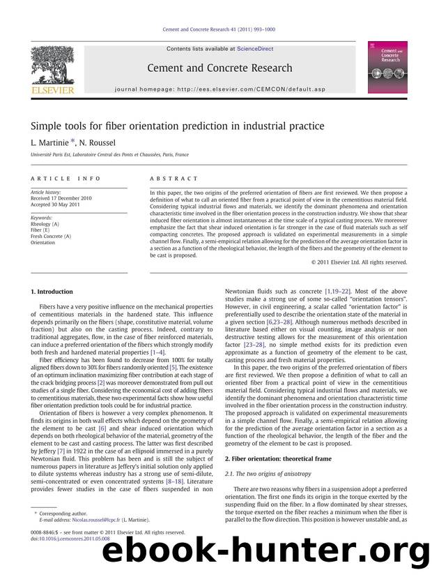 Simple tools for fiber orientation prediction in industrial practice by L. Martinie & N. Roussel