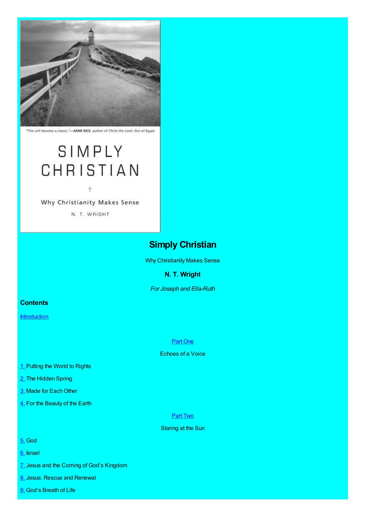 Simply Christian Why Christian by N. T. Wright