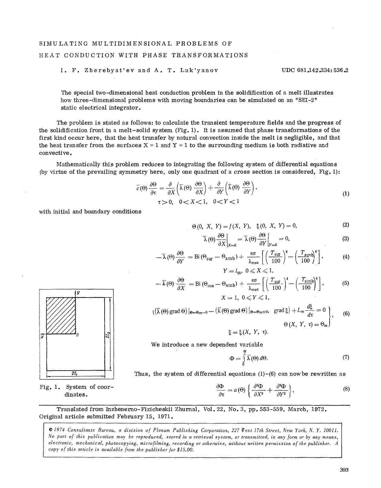 Simulating multidimensional problems of heat conduction with phase transformations by Unknown