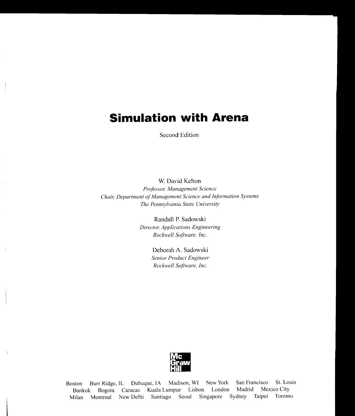 Simulation With Arena 2ed Kelton Mcgraw Hill by Unknown