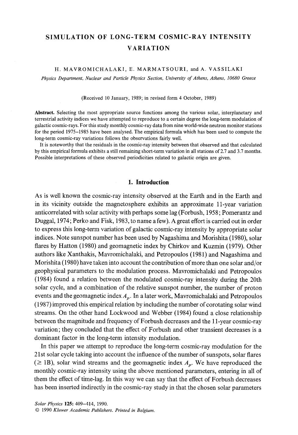 Simulation of long-term cosmic-ray intensity variation by Unknown