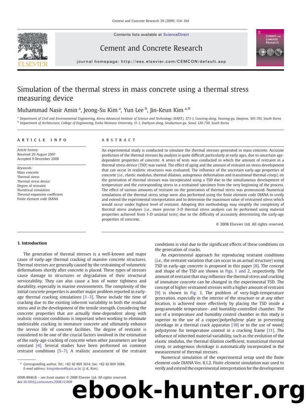 Simulation of the thermal stress in mass concrete using a thermal stress measuring device by Muhammad Nasir Amin; Jeong-Su Kim; Yun Lee; Jin-Keun Kim