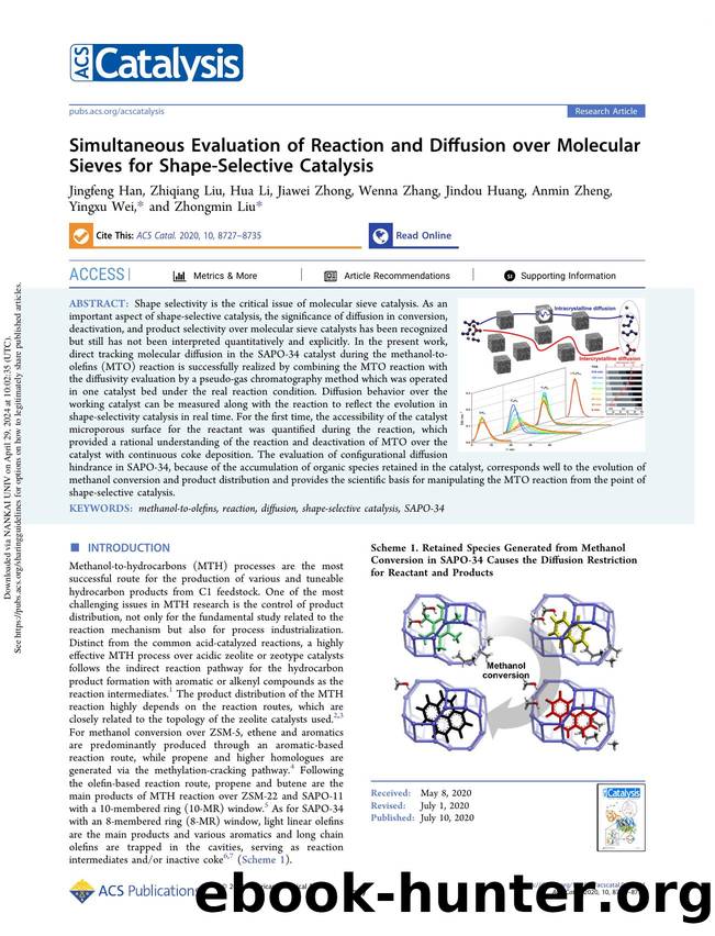 Simultaneous Evaluation of Reaction and Diffusion over Molecular Sieves for Shape-Selective Catalysis by unknow