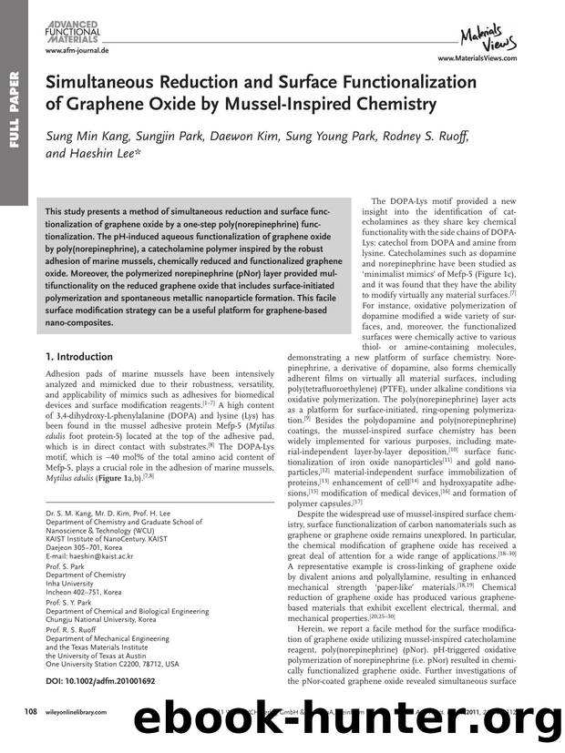 Simultaneous Reduction and Surface Functionalization of Graphene Oxide by MusselInspired Chemistry by wcu