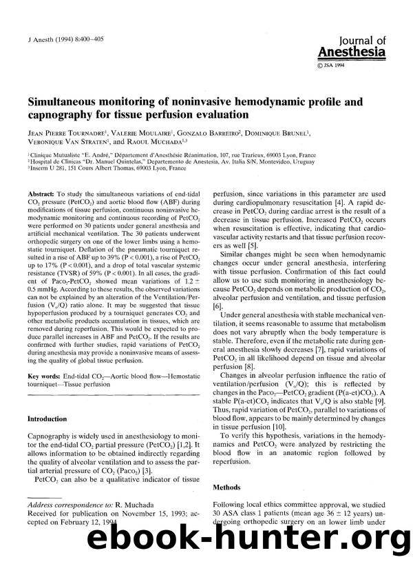 Simultaneous monitoring of noninvasive hemodynamic profile and capnography for tissue perfusion evaluation by Unknown