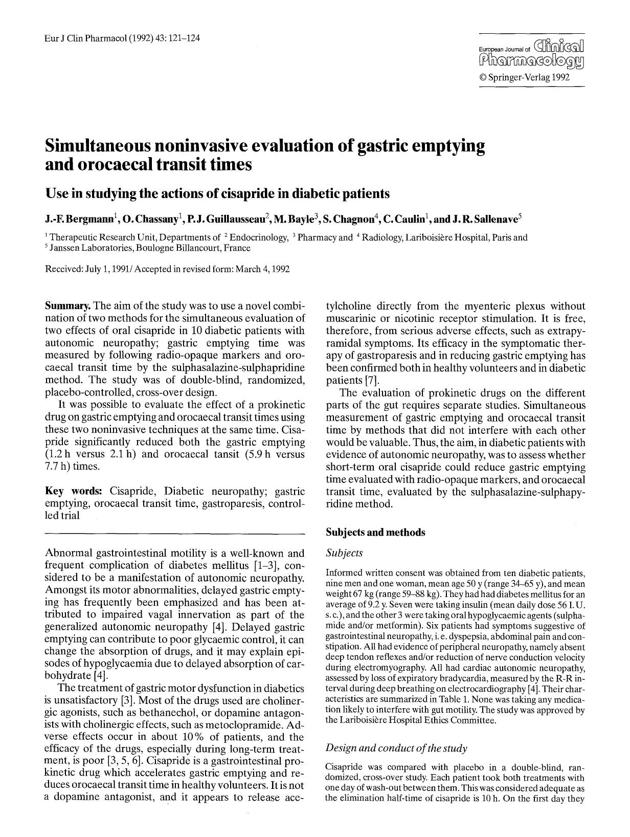 Simultaneous noninvasive evaluation of gastric emptying and orocaecal transit times by Unknown