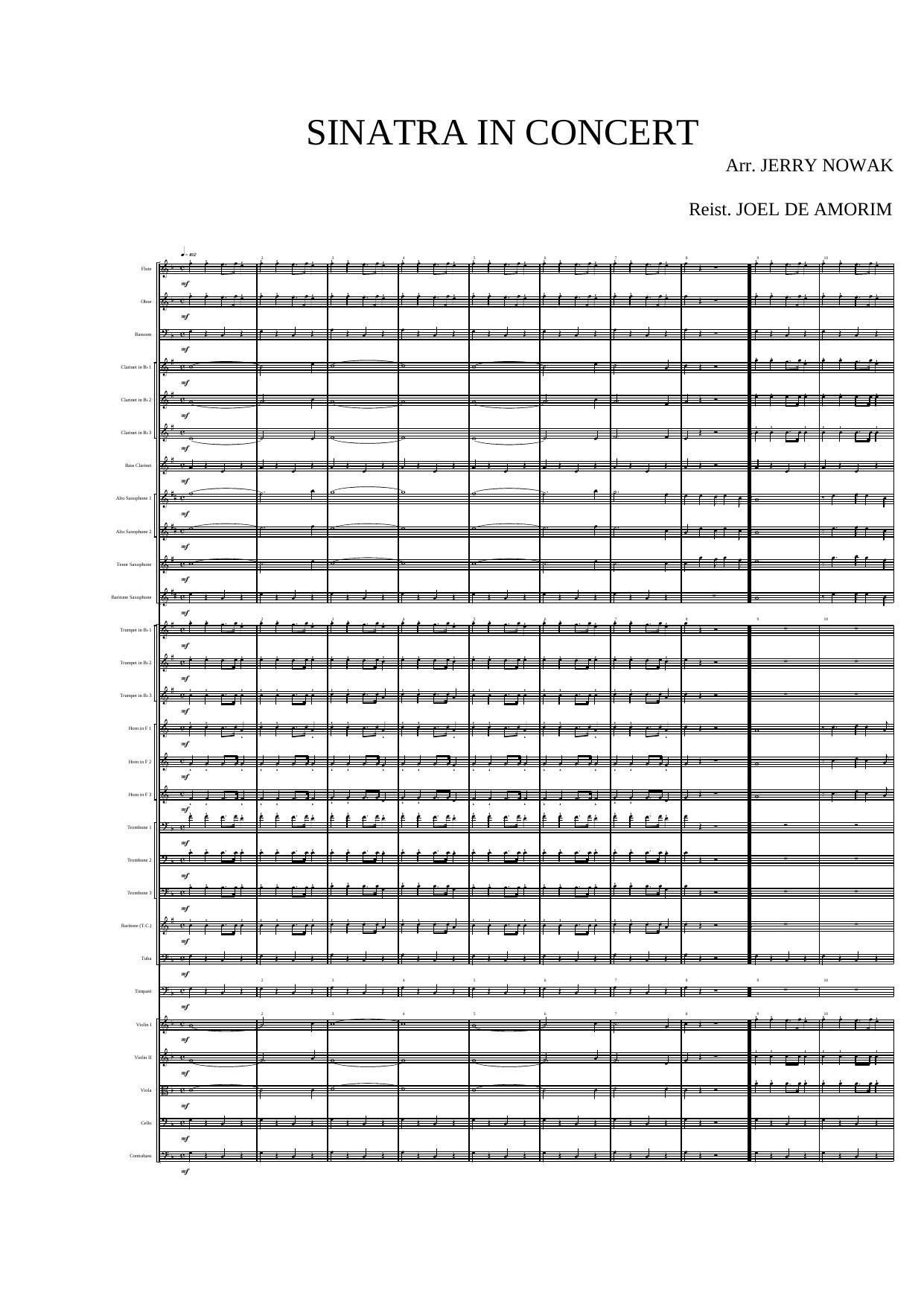 Sinatra In Concert by Nowak Jerry (arr.)