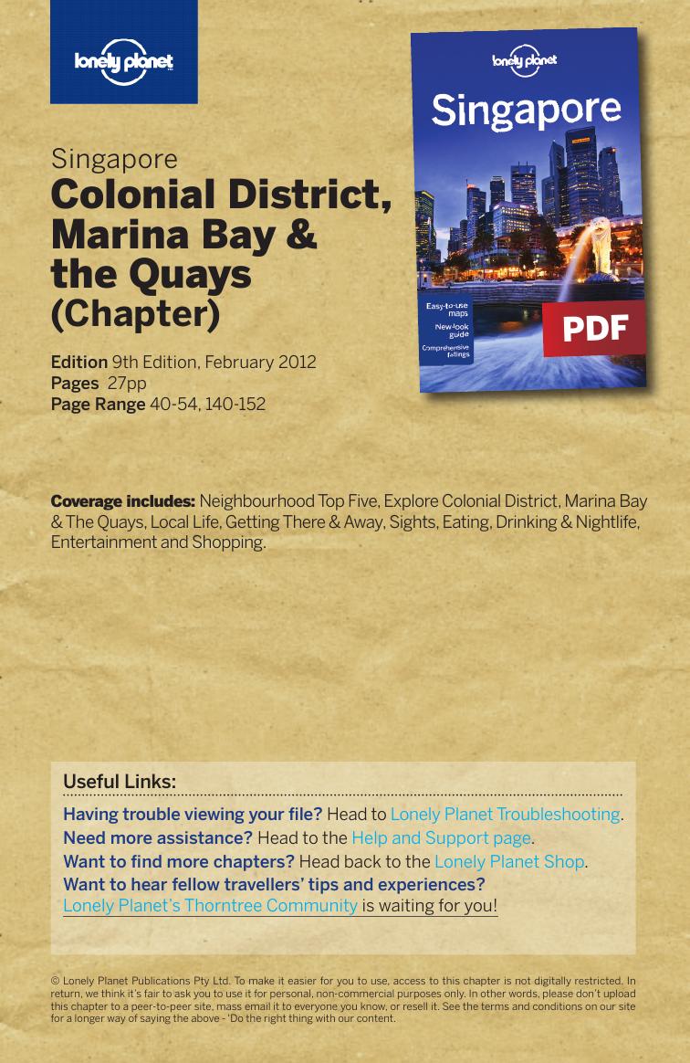 Singapore - Colonial District, Marina Bay & the Quays (Chapter) by Lonely Planet