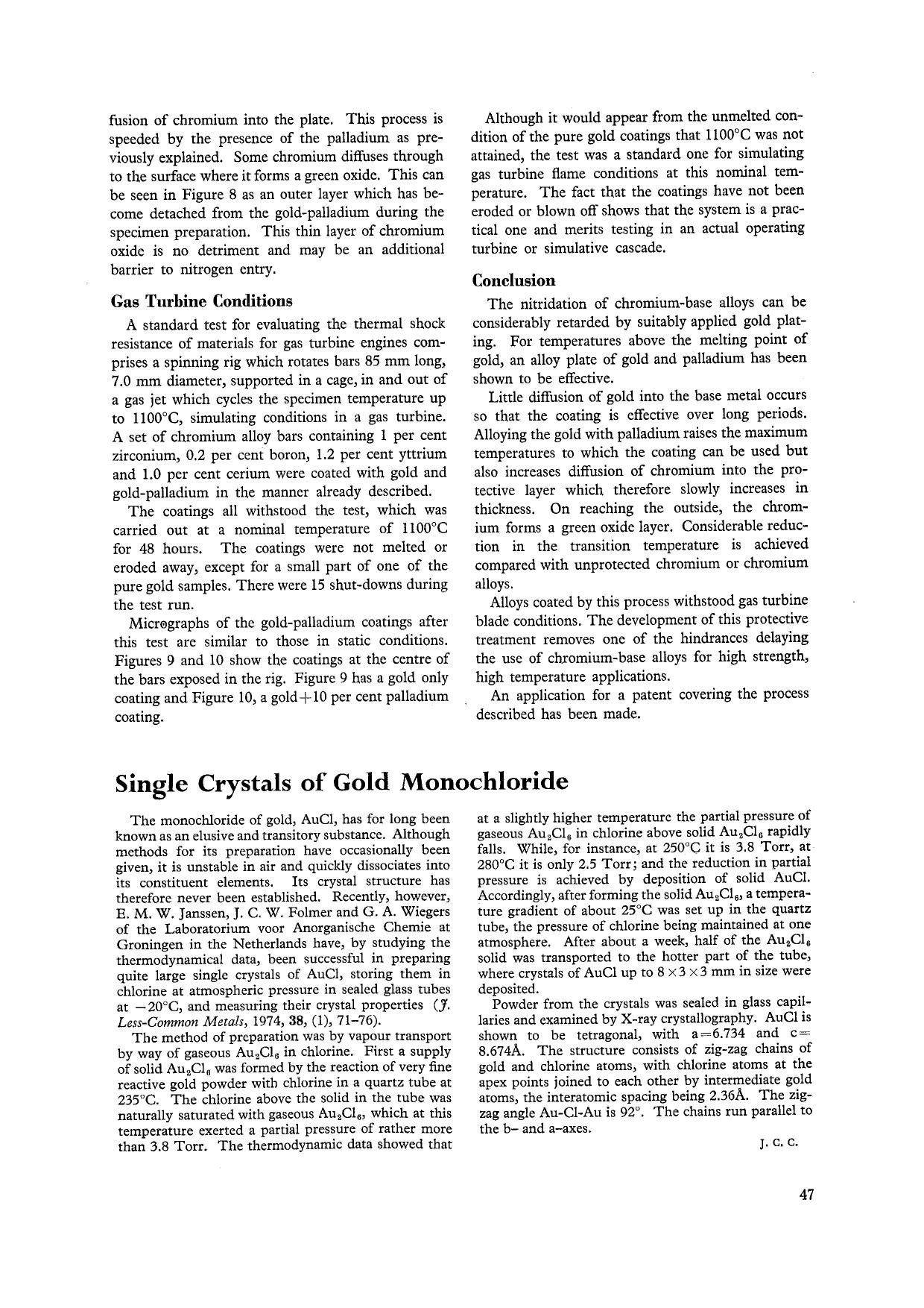 Single crystals of gold monochloride by Unknown