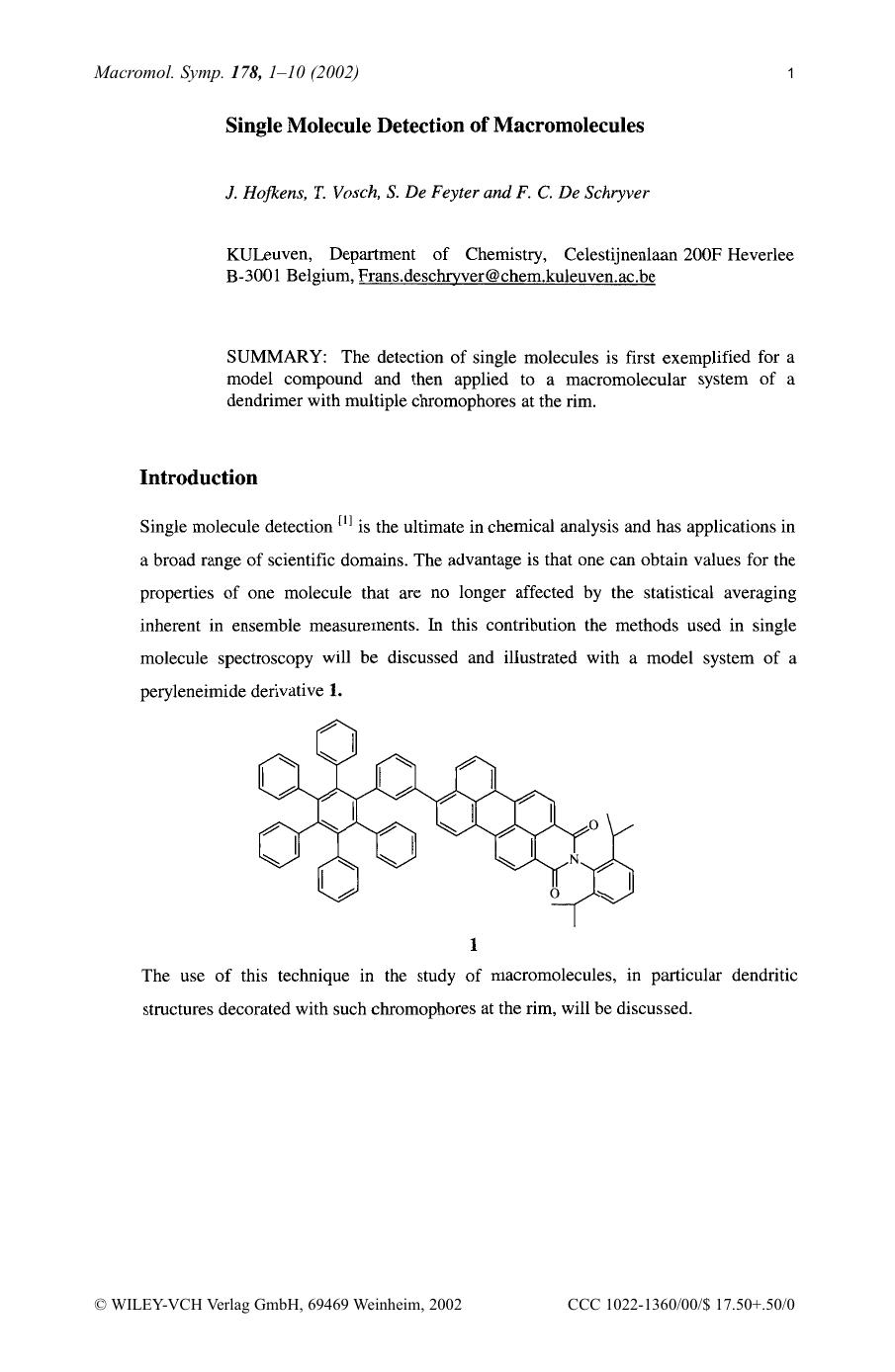 Single molecule detection of macromolecules by Unknown