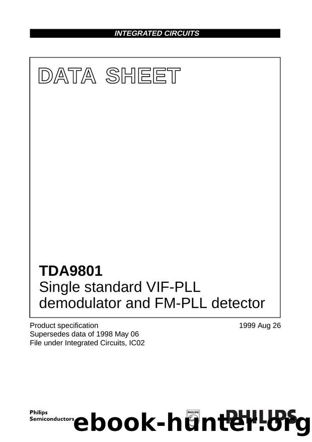 Single standard VIF-PLL demodulator and FM-PLL detector by Philips Semiconductors