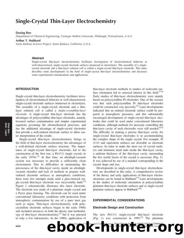 Single-Crystal Thin-Layer Electrochemistry by Daxing Ren & Arthur T. Hubbard