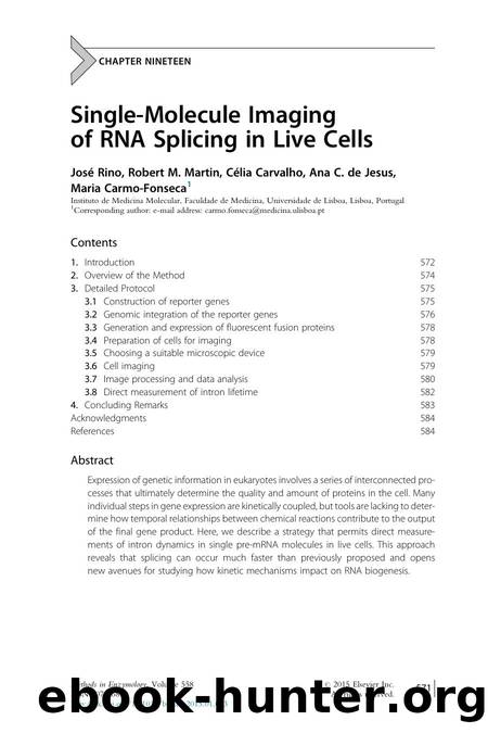 Single-Molecule Imaging of RNA Splicing in Live Cells by José Rino & Robert M. Martin & Célia Carvalho & Ana C. de Jesus & Maria Carmo-Fonseca