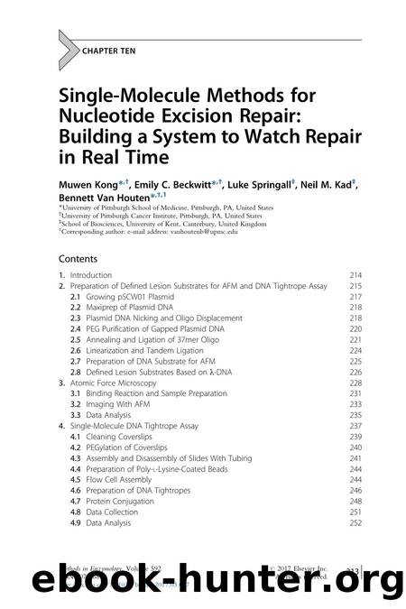 Single-Molecule Methods for Nucleotide Excision Repair: Building a System to Watch Repair in Real Time by Muwen Kong & Emily C. Beckwitt & Luke Springall & Neil M. Kad & Bennett Van Houten