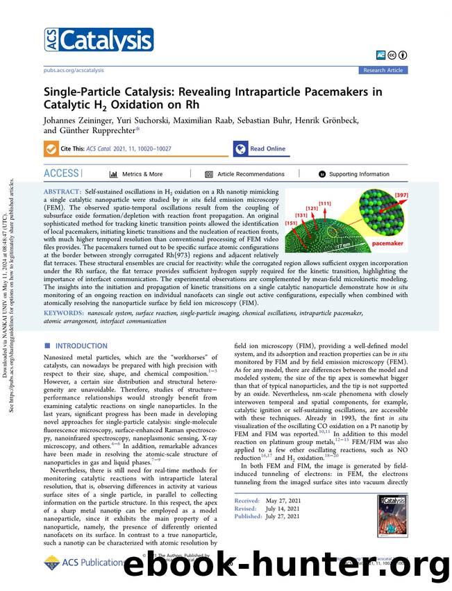Single-Particle Catalysis: Revealing Intraparticle Pacemakers in Catalytic H2 Oxidation on Rh by unknow