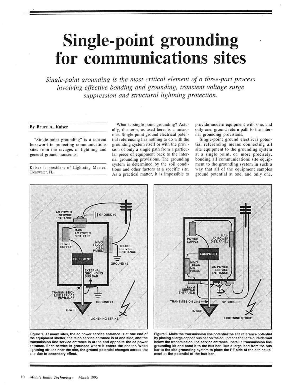 Single-Point Grounding For Communications Sites by Unknown