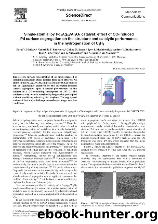 Single-atom alloy Pd1Ag10Al2O3 catalyst: Effect of CO-induced Pd surface segregation on the structure and catalytic performance in the hydrogenation of C2H2 by unknow