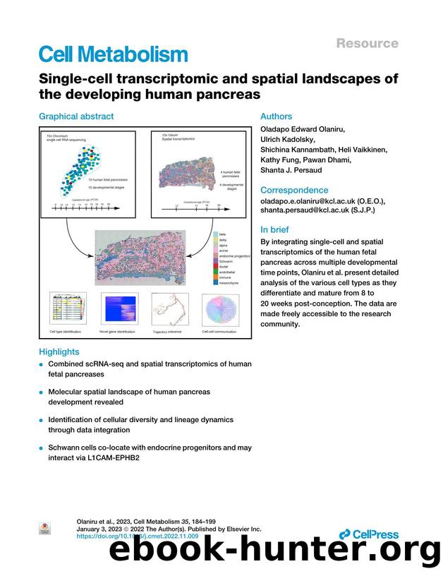 Single-cell transcriptomic and spatial landscapes of the developing human pancreas by unknow